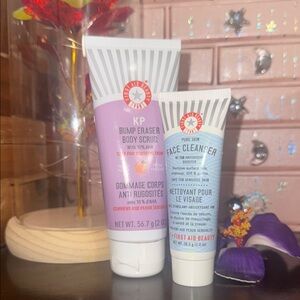 First Aid Beauty KP Body Scrub and Face Cleanser Duo - Purple and Blue